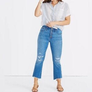 MADEWELL Cali Demi-Boot Distressed Button-Fly Stretch Jeans Women’s Size 31